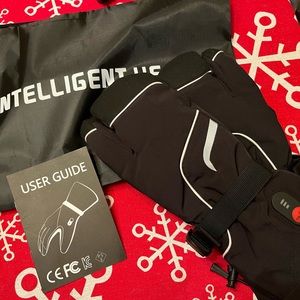 Size Large battery heated mittens. Only used briefly on a snow mobile trip.